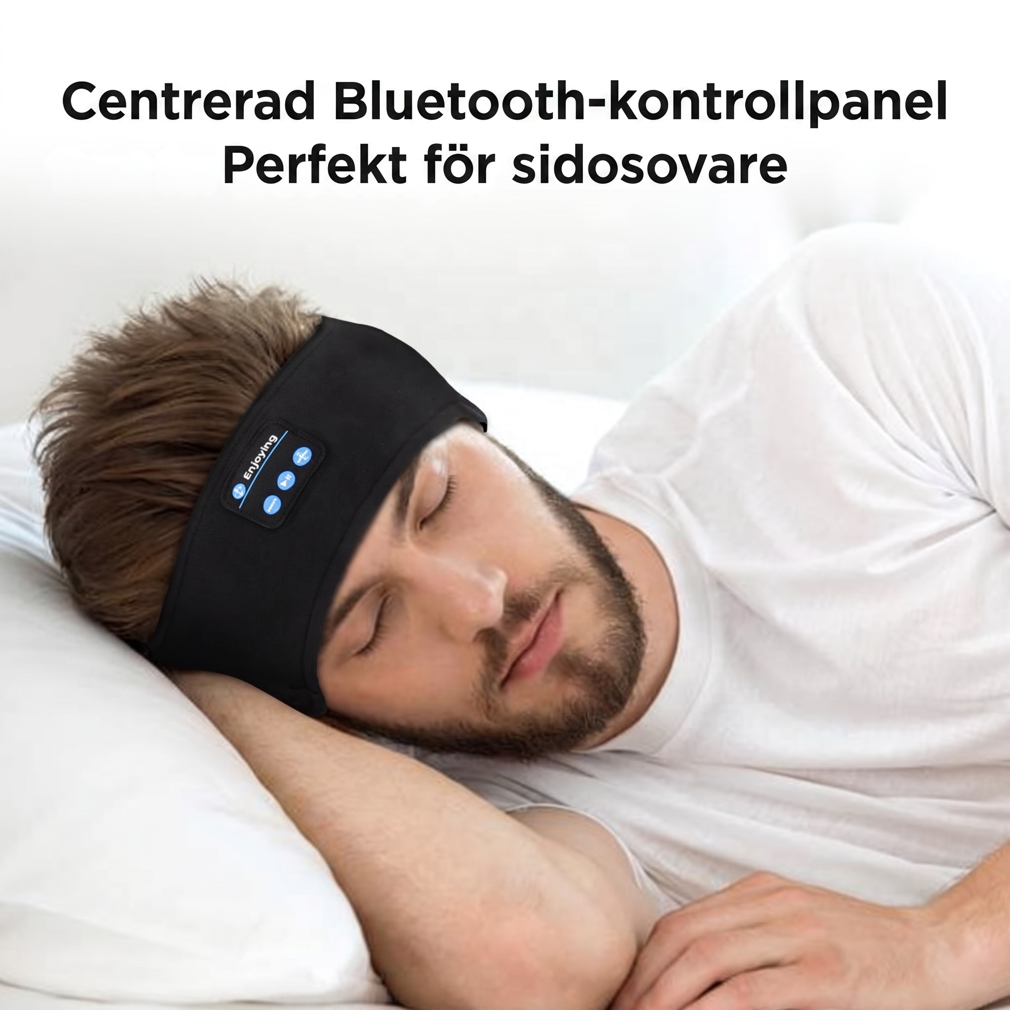 Ljusro™ Sömn-Pannband med Bluetooth – Svart – bild 2