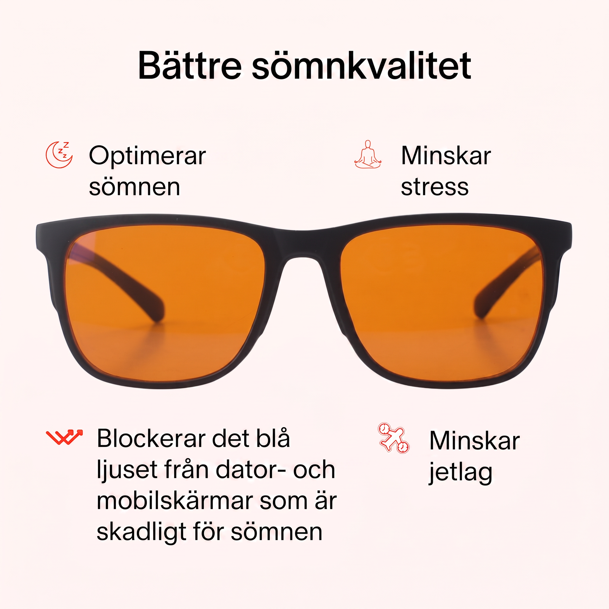 Ljusro™ Blåljusglasögon för bättre sömn – orange/svart – bild 2