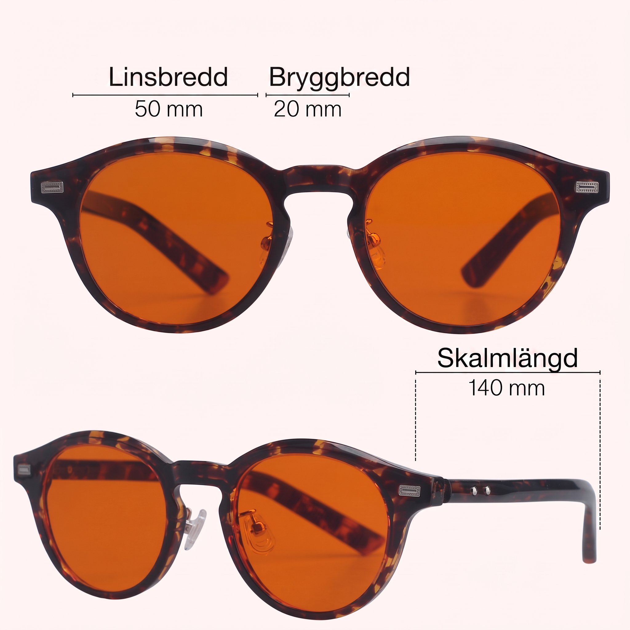 Ljusro™ Blåljusglasögon för bättre sömn – rund orange – bild 6